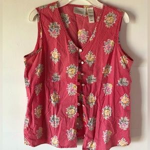 VTG Women’s S sleeveless shirt Y2K 90’s eclectic gramacore vacay pool coquette